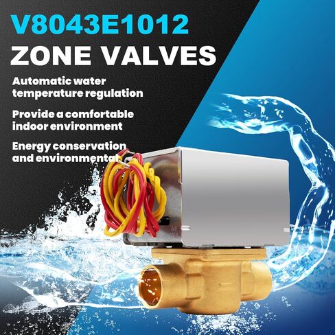 V8043e1012 Zone Valve,GID-661677 V8043E1012 3/4" Sweat Zone Valve Perfect Replacement for a Failed Honeywell Zone Valve for Heating Loop System (Connection = 18" Leads) in Saudi Arabia