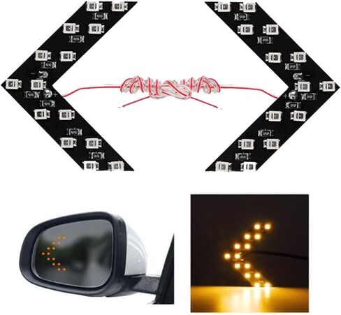 2 قطعة الأصفر 14-SMD LED أضواء السهم لوحات لسيارة الجانب مرآة بدوره إشارة الوامض أضواء المؤشر التحديثية in Kuwait