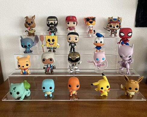 2 حزمة من 4 طبقات من الأكريليك، حامل عرض شفاف لشخصيات Amiibo Funko POP والمكياج، وحامل الكعك، ومنظم العطور وتخزينها in Kuwait