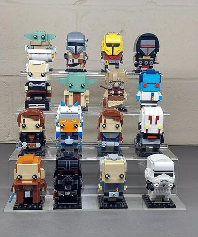 2 حزمة من 4 طبقات من الأكريليك، حامل عرض شفاف لشخصيات Amiibo Funko POP والمكياج، وحامل الكعك، ومنظم العطور وتخزينها in Kuwait