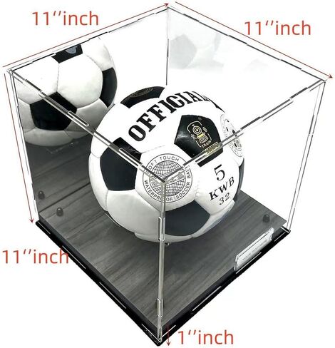 حافظة عرض كرة السلة بالحجم الكامل، أكريليك شفاف مع مرآة ومستويين للحماية من الأشعة فوق البنفسجية، صندوق مربع تذكارات قابلة للتجميع in Kuwait