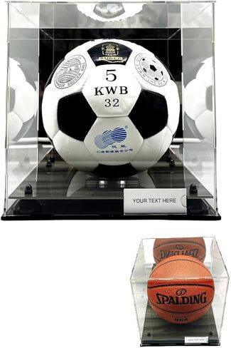 حافظة عرض كرة السلة بالحجم الكامل، أكريليك شفاف مع مرآة ومستويين للحماية من الأشعة فوق البنفسجية، صندوق مربع تذكارات قابلة للتجميع in Kuwait