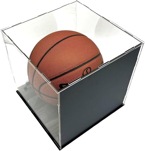 حافظة عرض كرة السلة بالحجم الكامل، أكريليك شفاف مع مرآة ومستويين للحماية من الأشعة فوق البنفسجية، صندوق مربع تذكارات قابلة للتجميع in Kuwait