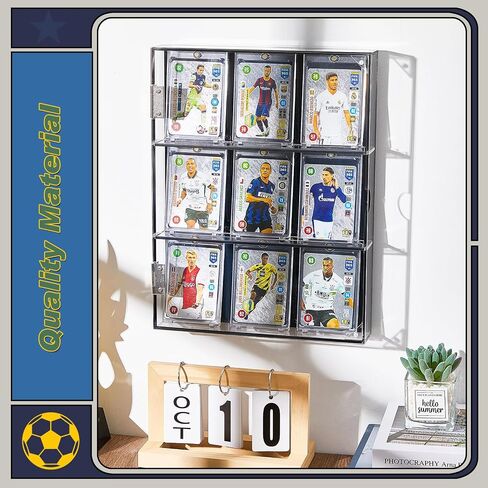 2 Pcs Acrylic Baseball Card Display Case 13.8 x 10.2 x 1.9 Inch Wall Mount Sports Graded Trading Card Frame with UV Protection Magnetic Door Clear View for Football Basketball Hockey Collection in Saudi Arabia