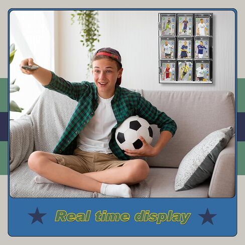 2 Pcs Acrylic Baseball Card Display Case 13.8 x 10.2 x 1.9 Inch Wall Mount Sports Graded Trading Card Frame with UV Protection Magnetic Door Clear View for Football Basketball Hockey Collection in Saudi Arabia