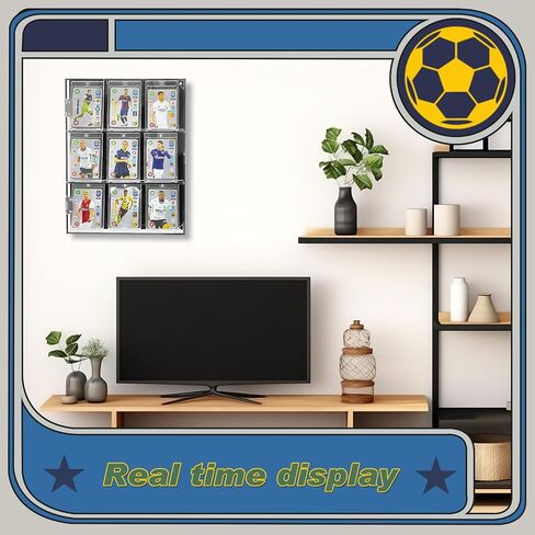 2 Pcs Acrylic Baseball Card Display Case 13.8 x 10.2 x 1.9 Inch Wall Mount Sports Graded Trading Card Frame with UV Protection Magnetic Door Clear View for Football Basketball Hockey Collection in Saudi Arabia