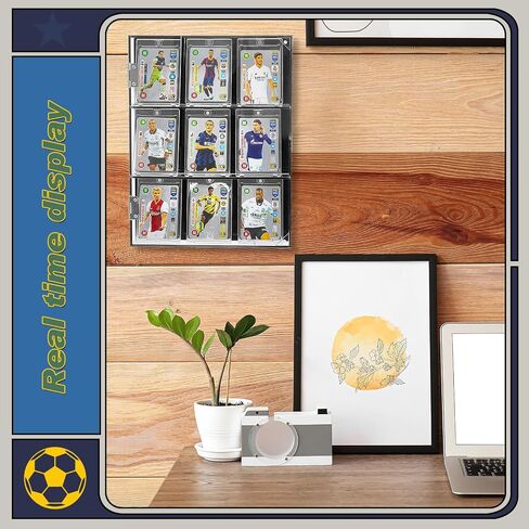 2 Pcs Acrylic Baseball Card Display Case 13.8 x 10.2 x 1.9 Inch Wall Mount Sports Graded Trading Card Frame with UV Protection Magnetic Door Clear View for Football Basketball Hockey Collection in Saudi Arabia