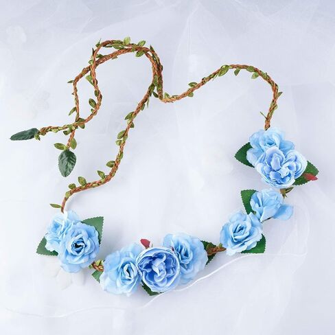Flower Floral Rattan Belt Flower Sash Crown Wreath Headband Floral Garland JW66 in Saudi Arabia