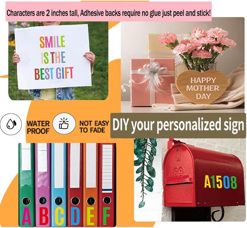 15 Sheets Vinyl Letters Stickers, 780 Alphabet Number Stickers,1-2 inch Self-Adhesive cursive stickers letters for kids, ABC Large stick on letters, for Sign,Notebook,ornament,classroom,mailbox,crafts in Saudi Arabia