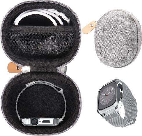 جراب CaseSack لساعة Apple Watch Series Ultra، 8، 7، 6، 5، 4 (49 مم، 45 مم، 44 مم)، أيضًا لساعة Samsung Galaxy Watch Series 5 Pro، 5، 4 (46 مم/45 مم/44 مم)، مع جيب شبكي للشاحن (تويد كبير) in Saudi Arabia