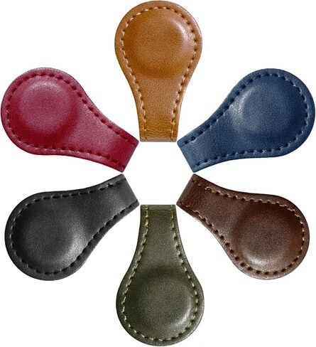 Golf Ball Marker Hat Clip Magnetic Pu Leather Value 6 Pack, Attaches Easily to Pocket Hats Caps Edge Accessories Gifts for Men Women Kids Golfer in Saudi Arabia