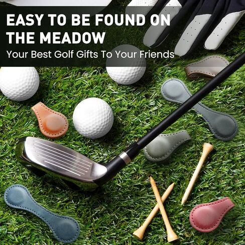 Golf Ball Marker Hat Clip Magnetic Pu Leather Value 6 Pack, Attaches Easily to Pocket Hats Caps Edge Accessories Gifts for Men Women Kids Golfer in Saudi Arabia