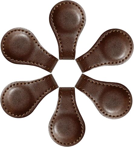 Golf Ball Marker Hat Clip Magnetic Pu Leather Value 6 Pack, Attaches Easily to Pocket Hats Caps Edge Accessories Gifts for Men Women Kids Golfer in Saudi Arabia
