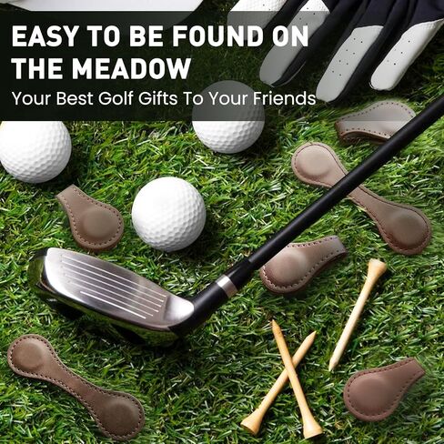 Golf Ball Marker Hat Clip Magnetic Pu Leather Value 6 Pack, Attaches Easily to Pocket Hats Caps Edge Accessories Gifts for Men Women Kids Golfer in Saudi Arabia