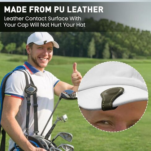 Golf Ball Marker Hat Clip Magnetic Pu Leather Value 6 Pack, Attaches Easily to Pocket Hats Caps Edge Accessories Gifts for Men Women Kids Golfer in Saudi Arabia