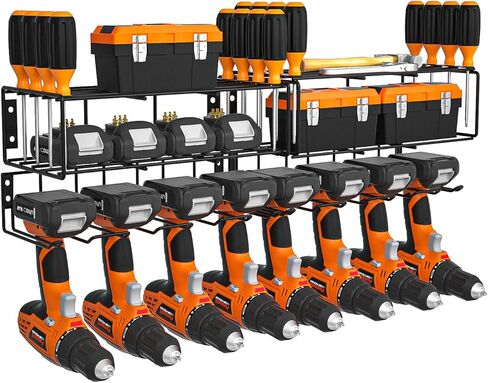 مجموعتان مُحدثتان من منظم أدوات الطاقة لتخزين الأدوات، حامل مثقاب مقاس 16 بوصة مثبت على الحائط مع حامل مفك براغي، منظمات وتخزين أدوات المرآب شديدة التحمل، رف رف أدوات المرافق in Kuwait