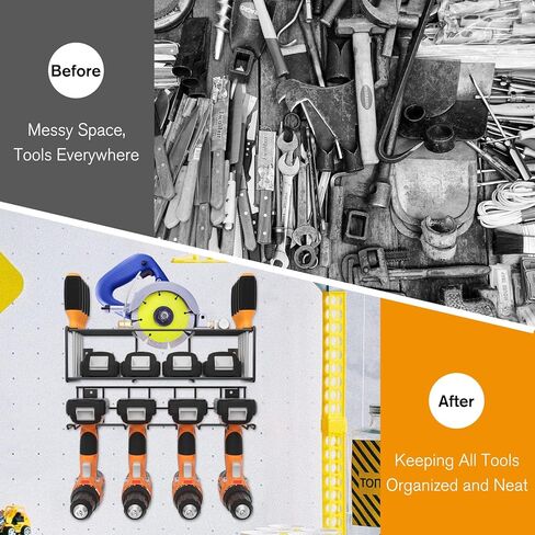 مجموعتان مُحدثتان من منظم أدوات الطاقة لتخزين الأدوات، حامل مثقاب مقاس 16 بوصة مثبت على الحائط مع حامل مفك براغي، منظمات وتخزين أدوات المرآب شديدة التحمل، رف رف أدوات المرافق in Kuwait