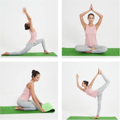 بساط يوغا تورين غير قابل للانزلاق بسمك 1/4 بوصة سميك ومضاد للتمزق عالي الكثافة من مادة TPE صديق للبيئة للمنزل والبيلاتس وتمارين الأرضية واللياقة البدنية in Kuwait