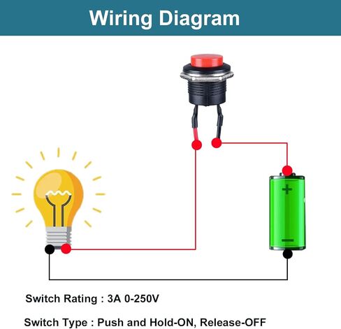 12PCS 16mm Mini Momentary Push Button Switch Waterproof AC 250V/1.5A 125V/3A 2Pins with Pre-soldered Wires PBS-110 SPST Normal Open 1NO Micro Switch (12Pcs Black) in Saudi Arabia