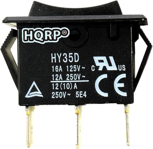 HQRP 3-Pin 3-Way Push Button Switch Compatible with Steampunk Applications, Lamp, Trailer Restorations, DIY Projects, Household Electrical Appliances, Timer Saltwater Generator KEDU HY35D in Saudi Arabia