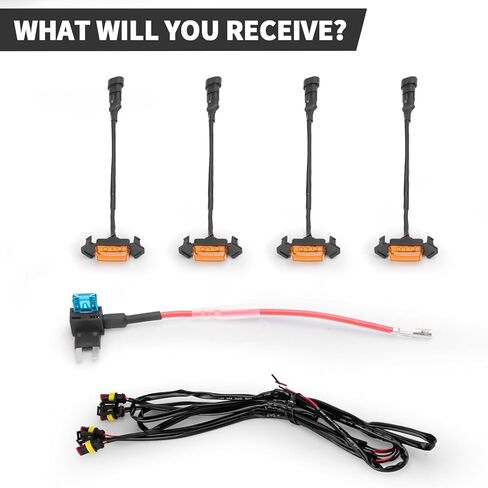 مصابيح شواية Led كهرمانية لشبكة أمامية Toyota Tacoma TRD PRO 2016-2023 مع مصهر (4 قطع مصابيح LED للشواية، أصفر كهرماني) in Kuwait