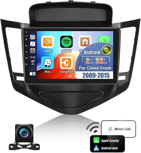 ستيريو سيارة 2+64G Android 13 لسيارة Chevy Cruze 2009-2015 مع Apple Carplay Android Auto، راديو سيارة بشاشة لمس 9 بوصات مع WiFi، نظام ملاحة GPS، بلوتوث، FM/RDS، SWC، كاميرا احتياطية HiFi+AHD in Saudi Arabia