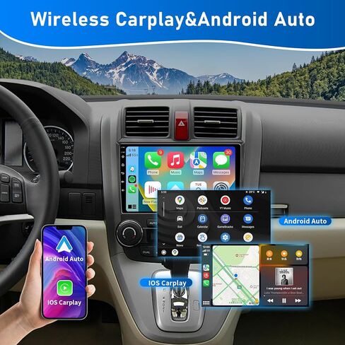 4GB + 32GB 5G واي فاي ستيريو سيارة لهوندا CRV 2007-2011 راديو مع CarPlay اللاسلكية الروبوت شاشة تعمل باللمس 9.2 بوصة مع وصلة مرآة بلوتوث GPS والملاحة FM RDS SWC in Kuwait