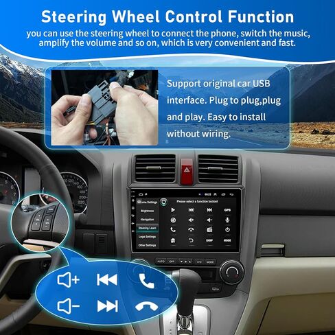 4GB + 32GB 5G واي فاي ستيريو سيارة لهوندا CRV 2007-2011 راديو مع CarPlay اللاسلكية الروبوت شاشة تعمل باللمس 9.2 بوصة مع وصلة مرآة بلوتوث GPS والملاحة FM RDS SWC in Kuwait