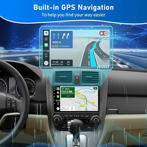 4GB + 32GB 5G واي فاي ستيريو سيارة لهوندا CRV 2007-2011 راديو مع CarPlay اللاسلكية الروبوت شاشة تعمل باللمس 9.2 بوصة مع وصلة مرآة بلوتوث GPS والملاحة FM RDS SWC in Kuwait