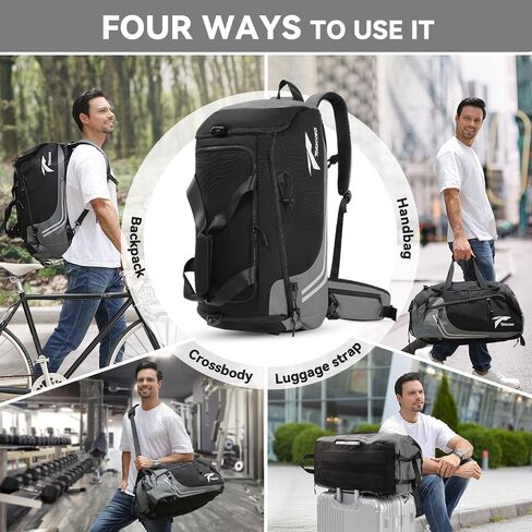 Tolaccea Gym Bag for Men, 45L Travel Duffel Bag, Weekender Bags, Carry on Backpack with Wet Pocket & Shoes Compartment, Sport Duffel Bag for Workout, Hiking, Climbing in Saudi Arabia