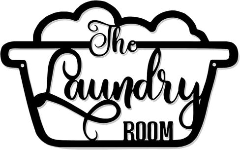Laundry Room Decor Sign, Vintage Metal Wall Art Decoration, Rustic Cute Laundry Room Bakcdrop Hanging Decor Laundry Room Decor and Accessories, 13.4 x 9.4 inch, Black… in Saudi Arabia