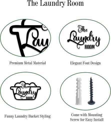Laundry Room Decor Sign, Vintage Metal Wall Art Decoration, Rustic Cute Laundry Room Bakcdrop Hanging Decor Laundry Room Decor and Accessories, 13.4 x 9.4 inch, Black… in Saudi Arabia