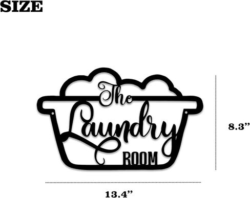 Laundry Room Decor Sign, Vintage Metal Wall Art Decoration, Rustic Cute Laundry Room Bakcdrop Hanging Decor Laundry Room Decor and Accessories, 13.4 x 9.4 inch, Black… in Saudi Arabia