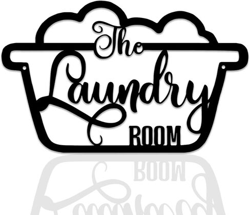Laundry Room Decor Sign, Vintage Metal Wall Art Decoration, Rustic Cute Laundry Room Bakcdrop Hanging Decor Laundry Room Decor and Accessories, 13.4 x 9.4 inch, Black… in Saudi Arabia