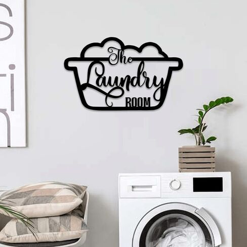 Laundry Room Decor Sign, Vintage Metal Wall Art Decoration, Rustic Cute Laundry Room Bakcdrop Hanging Decor Laundry Room Decor and Accessories, 13.4 x 9.4 inch, Black… in Saudi Arabia