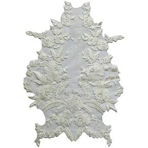 Lace Fabric Cotton Embroidered Applique DIY High-end Wedding Dress Accessories Handmade (Lilac Colour)