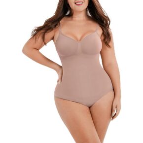 SOUL EXPRESSION Sofia Seamless Sculpting Thong Shapewear Bodysuit for Women | Tummy Control Bodysuit with Adjustable Straps
