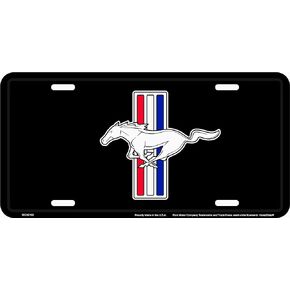 HangTime Ford Mustang Metal License Plate 6 x 12 with Black Background