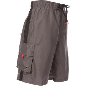 Sakkas Mens Solid Color with Contrast Stripes Skate Surf Board Short Swim Trunks