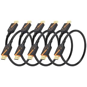 Short HDMI Cable 1 Foot, 5-Pack, 18Gbps High Speed HDMI 2.0 Cable Male to Male Cord, 4K@60Hz, 2K@144Hz, ARC/eARC, HDCP2.2, 3D for Soundbar, TV, PS5/4, Laptor, Monitor, Camera etc（Blue）