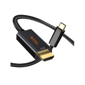 CableCreation USB C to HDMI 4K, Type C to HDMI Cord Thunderbolt 3/4 Compatible,USB-C to HDMI Android Phone to TV, HDMI to USBC Work with iPhone 15 Series, MacBook, iPad Pro, Galaxy, Surface, Dell,3ft