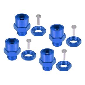 MECCANIXITY Wheel Hex Hub Adapter with M4 Threaded Axle,12mm to 17mm Thickening Extension Conversion Nuts for 1/10 Car Upgrade 1/8 Car Tires (Golden)