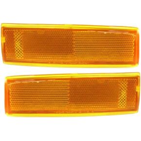 For 1982-1993 Chevy S10 Pair Driver and Passenger Side Turn Signal/Side Marker Light Lens and Housing Only GM2551108 GM2550116 - Replaces 929918 929917 ;