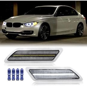Rear Bumper LED Reflector Lights Replacement for 3 Series 320i 328i 330i 335i 340i F30/ F31 2012-2019, Side Marker Fender Driving Parking Lamp, Replace OE 63147847165, 63147847166