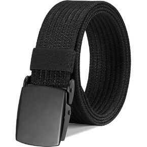 WERFORU Men's Nylon Belt, Military Tactical Belts Breathable Webbing Canvas Belt with Metal Buckle