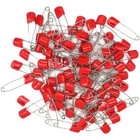 Baby Safety Pins Sturdy Stainless Steel Diaper Pins Safe Locking Closures Crafts Laundry Pins Plastic Heads Red 100pcs in Saudi Arabia