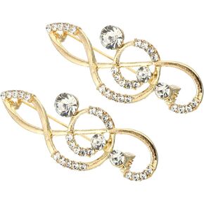 PATIKIL Note Crystal Safety Decorative Pin Brooch Clip Clasp Pin, Anti Exposure Enamel for Women