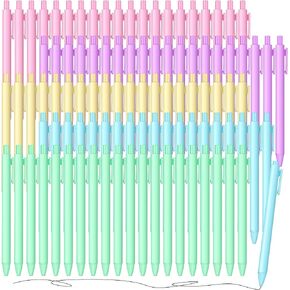 100 Pieces Retractable Gel Ink Pens Black Ink Cute Pens 0.5mm Fine Point Writing Pens Pastel Pens Cute Pens Office Supplies for Writing Journaling Taking Notes School Office