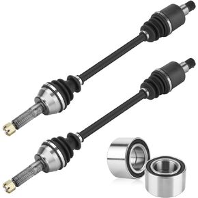 Youxmoto Rear Left/Right CV Axles & Wheel Bearing Kit Fit for Polaris Ranger RZR 4 800 2010 2011 2012 2013; for Ranger RZR 800 S 2009-2014; 4340 Chromoly Steel CV Axle Drive Shaft