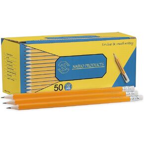 Pencils Bulk of 50: Pre Sharpened #HB Drawing Pencils for Kids, Teens, & Adults, White Eraser - 7.5 Hexagonal Shape for Graphite Sketching, Perfect for Tests & Projects